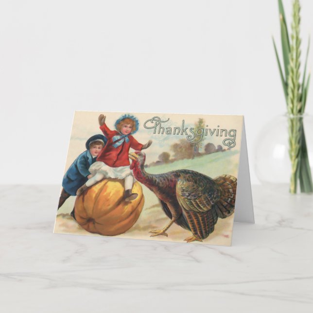 Happy Thanksgiving Day! (Vintage Americana) Card (Front)