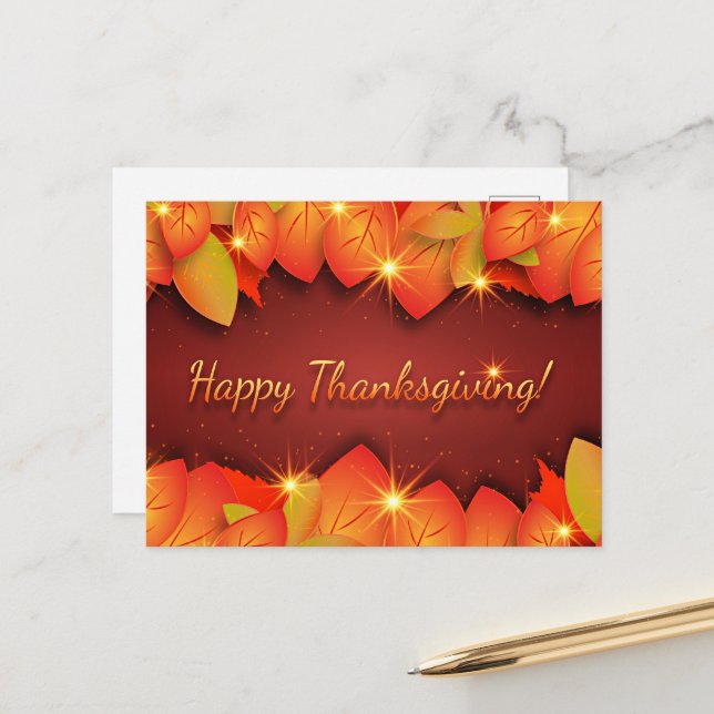 Happy Thanksgiving, decorative, Postcard (Front/Back In Situ)