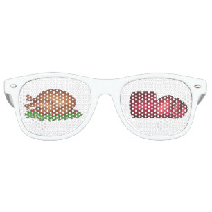 Happy Thanksgiving DInner Turkey Cranberry Sauce Retro Sunglasses