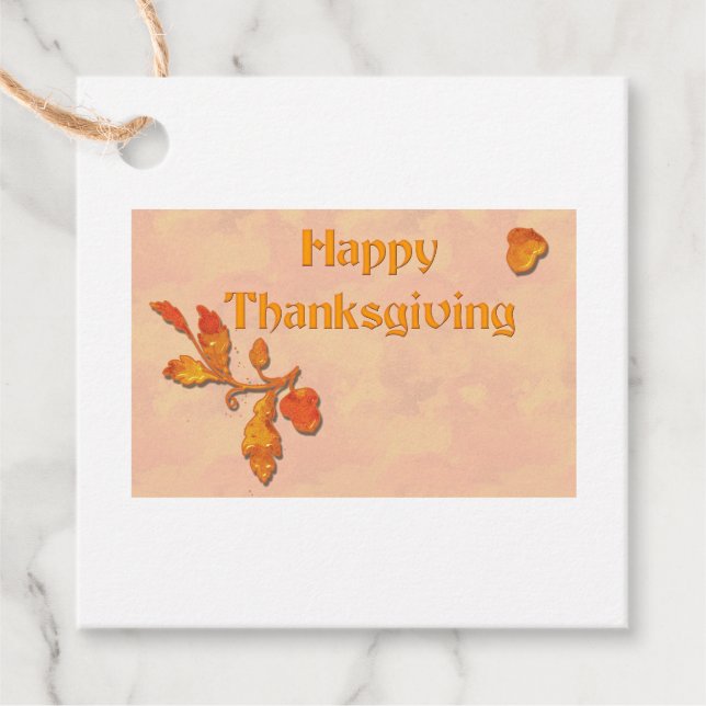 Happy Thanksgiving Earth Tone Favour Tags  (Front)