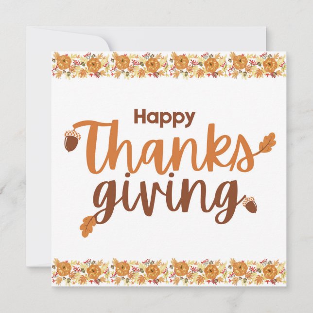 Happy Thanksgiving Fall Colors Card (Front)
