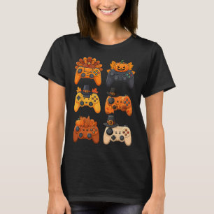 Happy Thanksgiving Fall Gaming Controllers Turkey T-Shirt