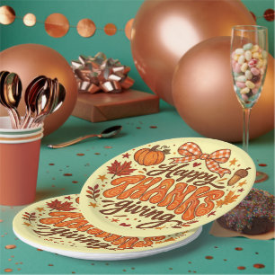 Happy Thanksgiving Fall Harvest Plate