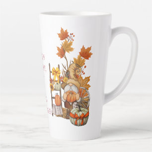 happy thanksgiving  fall latte mug