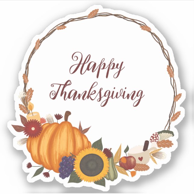 Happy Thanksgiving Fall Wreath (Front)