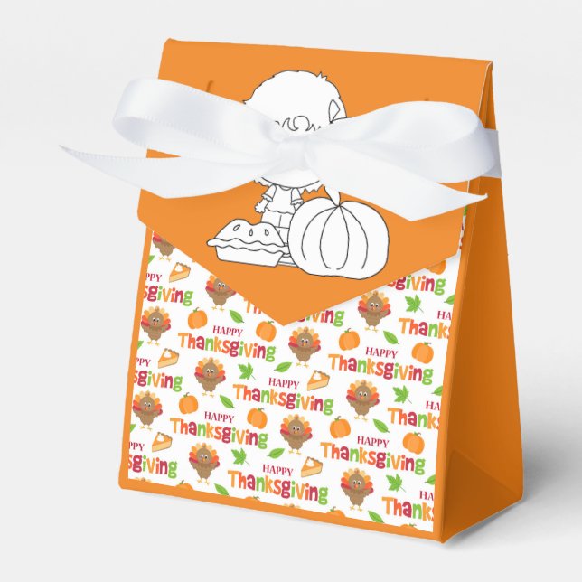 Happy Thanksgiving  Favor Box (Front Side)