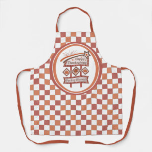 Happy Thanksgiving Feeling Blessed Retro Sign Apron