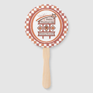Happy Thanksgiving Feeling Blessed Retro Sign Hand Fan