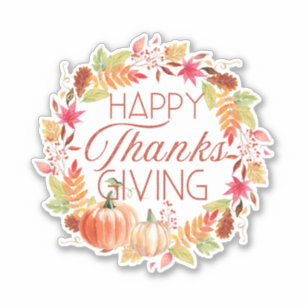 Happy Thanksgiving Floral Fall Wreath