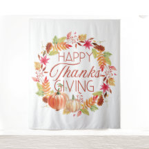 Happy Thanksgiving Floral Fall Wreath