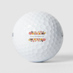 Happy Thanksgiving Flower Design Golf Balls