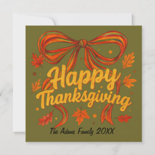 Happy Thanksgiving Folded Holidaycard , Thank You Card