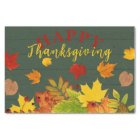 Happy Thanksgiving Foliage On Wood Paper