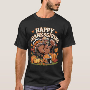 Happy Thanksgiving Football Turkey T-Shirt