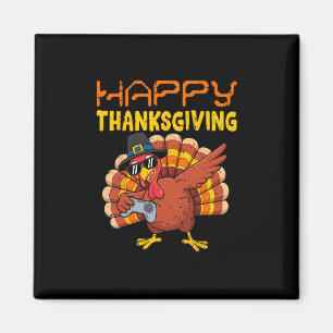 Happy Thanksgiving Funny Gamer Turkey Dabbing Boys Magnet