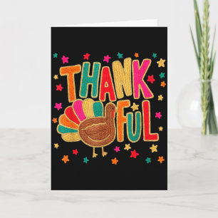 Happy Thanksgiving Funny Thankful Turkey Pumpkin F Card