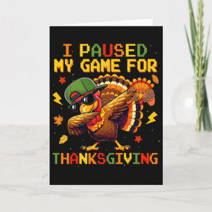 Happy Thanksgiving Gaming Dabbing Turkey Gamer Men Card