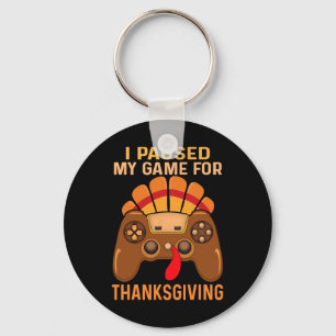 Happy Thanksgiving Gaming Fall Turkey Gamer Boys K Keychain