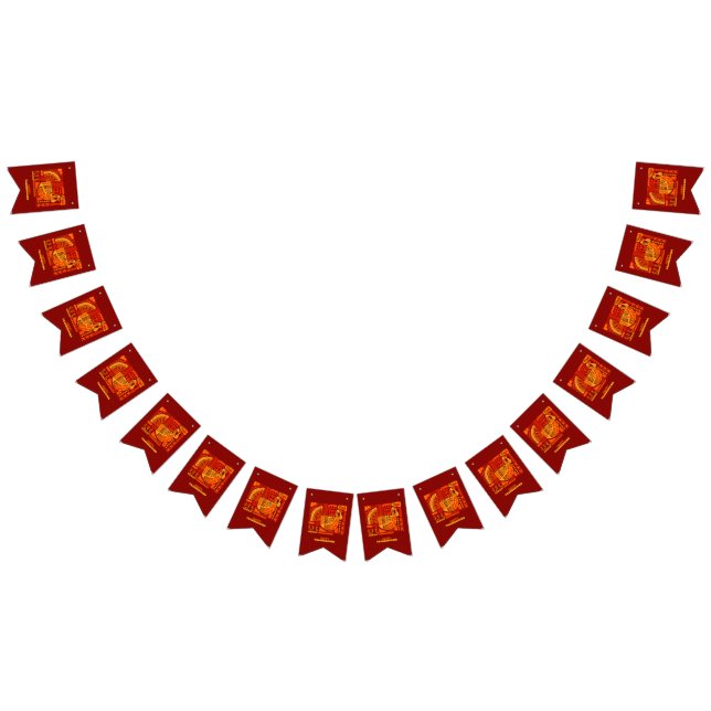 Happy Thanksgiving Geometric Abstract Orange Brown Bunting Flags (All)