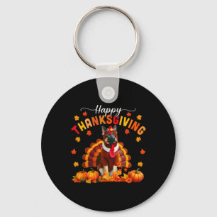 Happy Thanksgiving German Shepherd Cosplay Fall Tu Keychain