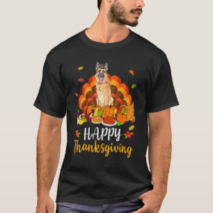 Happy Thanksgiving German Shepherd Dog Turkey Pet T-Shirt