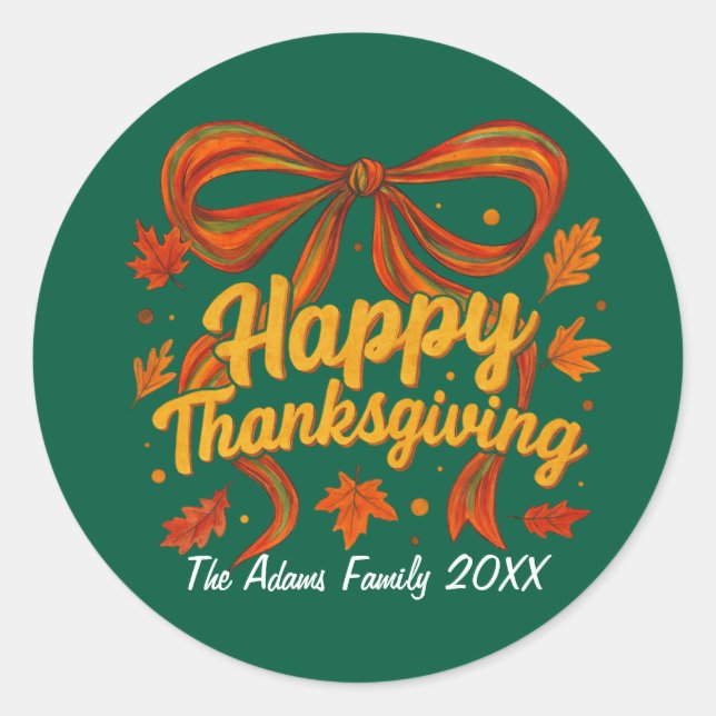Happy Thanksgiving gift sticker  (Front)