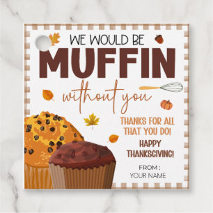 Happy Thanksgiving Gift Tags, Muffin Gift Tags
