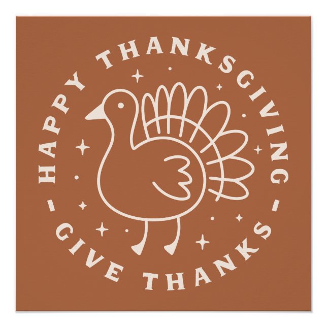 Happy thanksgiving give thanks poster (Front)