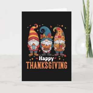 Happy Thanksgiving Gnomes Pumpkin Gifts Autumn Tha Card