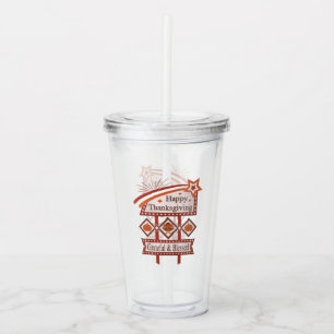 Happy Thanksgiving Grateful & Blessed Retro Sign Acrylic Tumbler
