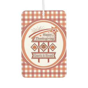 Happy Thanksgiving Grateful & Blessed Retro Sign Air Freshener