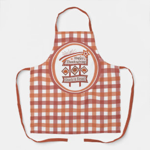 Happy Thanksgiving Grateful & Blessed Retro Sign Apron