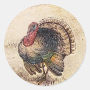 Happy Thanksgiving Greetings Classic Round Sticker
