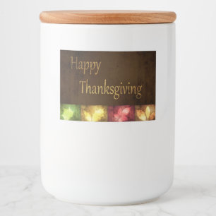 Happy Thanksgiving Grunge Leaves Food Label