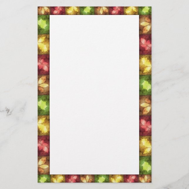 Happy Thanksgiving Grunge Leaves - Stationery (Front)