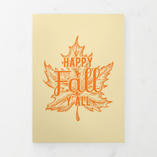 Happy Thanksgiving Happy Fall Yall Tri-Fold Card
