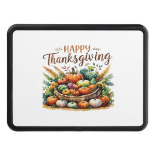 Happy Thanksgiving – Harvest Basket with Pumpkins  Trailer Hitch Cover