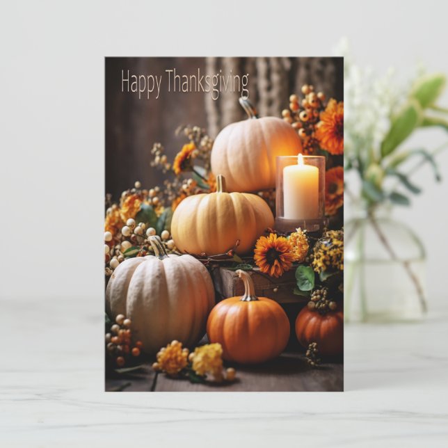 Happy Thanksgiving Holiday Card (Standing Front)