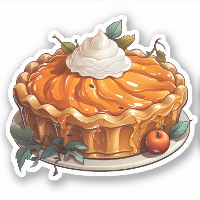 Happy Thanksgiving Holiday Cartoon Pumpkin Pie (Front)