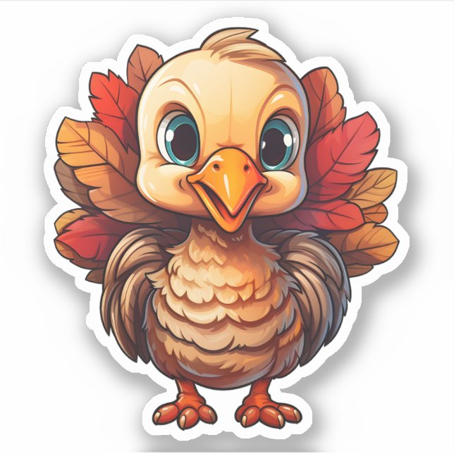 Happy Thanksgiving Holiday Cute Turkey (Front)