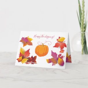 Happy Thanksgiving Holiday Party, Fall Maple leafs Card