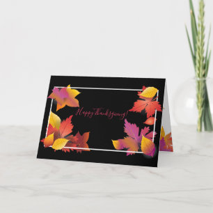 Happy Thanksgiving Holiday Party, Fall Maple leafs Card