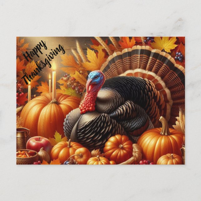 Happy Thanksgiving Holiday Postcard (Front)