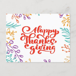 Happy Thanksgiving Holiday Postcard