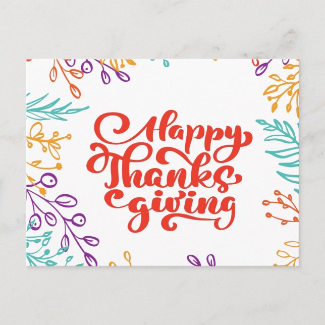 Happy Thanksgiving Holiday Postcard (Front)