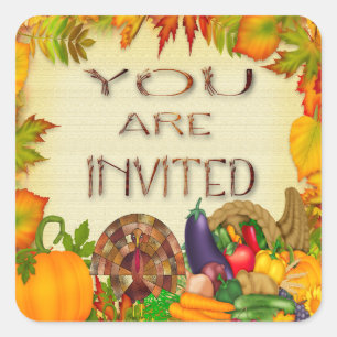 Happy Thanksgiving Invitation Envelope Seals