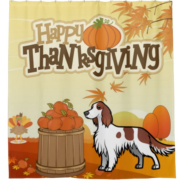 Happy Thanksgiving Irish Red and White Setter (Front)