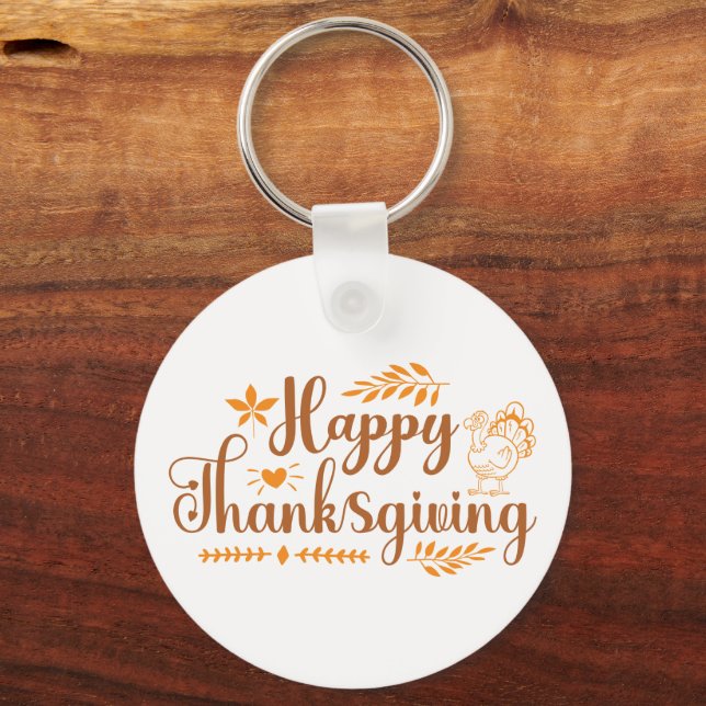 Happy Thanksgiving Keychain (Back)