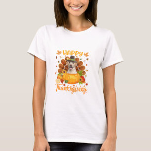 Happy Thanksgiving Labrador Dog Turkey Pumpkin Lon T-Shirt