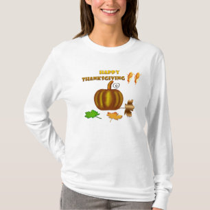 Happy Thanksgiving Ladies Long Sleeve T Shirt